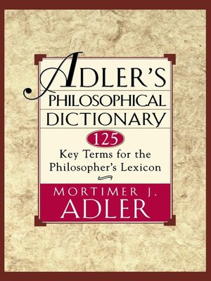 cover image of Adler's Philosophical Dictionary